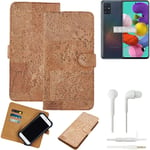 FOR Samsung Galaxy A51 SMARTPHONE CASE COVER WALLETCASE CORK