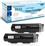 2 Noir Compatible Cartouche de Toner pour Xerox Phaser 6510 6510DN 6510DNI 6510DNM 6510N WorkCentre 6515 6515DN 6515DNI 6515DNM 6515N Imprimante Haut Rendement 5500 Pages