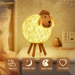 Veilleuse LED, Mouton Lampe de Chevet en Rotin, Veilleuse Enfant Projecteur, Lampe Nuit LED pour Chambre, Chambre Bébé, Salon, Cadeau, 110cm