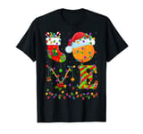 Hockey Lover Xmas Lighting Santa Love Field Hockey Christmas T-Shirt