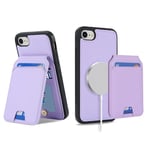 Ｈａｖａｙａ for Coque iPhone 7 Compatible avec Magsafe Etui für iPhone 8 avec Porte Cartes détachable Coque iPhone SE(2020/2022) Portefeuille Cuir pour Femmes et Hommes- Violet