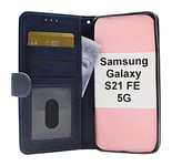 Zipper Standcase Wallet Samsung Galaxy S21 FE 5G (SM-G990B) (Marinblå)