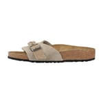 Birkenstock Tofflor PULA BRAIDED SUEDE LEATHE Beige dam