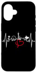 Coque pour iPhone 16 Las Vegas silhouette battement coeur Nevada Sin City USA