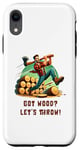 Coque pour iPhone XR Lancer de hache Vous avez du bois ? Lançons-le !