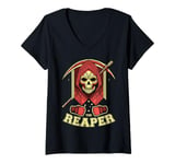 Womens The Reaper MMA BJJ Kickboxing Boxing Cage Fighter Knuckles V-Neck T-Shirt