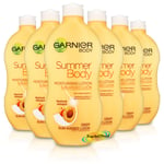 6x Garnier Summer Body Deep Even Tan Moisturiser Lotion 400ml Apricot Extract