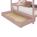 Benlemi Tiroir de lit 120 x 200 avec sommier Buddy - Rose Pastel