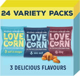 LOVE CORN Variety Pack 8x Sea Salt, 8x BBQ, 8x Salt & Vinegar – Healthy Snacks &