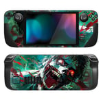 playvital Kit d'Autocollants de Protection pour Steam Deck OLED & LCD,Stickers Skin Vinyl pour Steam Deck OLED-Zombie Enragé