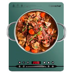 Plaque de cuisson à induction 1 plaque AMZCHEF 2000W Plaque Induction 1 feu avec, chauffage rapide,Design portable,Plage de température 60-240°C,Minuterie, fonction,Sécurité enfants,Vert