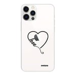 Evetane Coque Compatible avec iPhone 12/12 Pro Souple Silicone Solide Ultra Resistant Fine Protection Housse Etui Transparente Coeur Love Motif Tendance