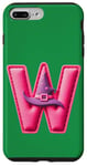 iPhone 7 Plus/8 Plus Pink Letter "W" on a Women Girls Ladies Witches Green Color Case