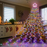 Hengda Guirlande Lumineuse 319 LEDs pour Sapin de Noêl. Noël avec Anneau.exterieur Etanche Guirlande LED Sapin Décoration RGB