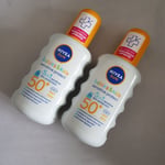 2 x 200 ml Nivea Sun Babies & Kids Sensitive Protect Spray SPF50+