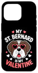 iPhone 16 Pro St Bernard My Valentines Hearts Day Dog Mom Dad Case