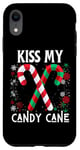 Coque pour iPhone XR Kiss My Candy Cane Fight Naughty Ugly Pull de Noël