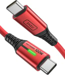 Câble USB C,câble de charge USB C [2 m/rouge] Type C Câble de charge rapide en nylon USB A vers USB-C pour téléphone portable Samsung S22 S21 Note 10 Google Pixel 7 iPad Pro Huawei Xiaomi 11