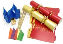 10 X Make your own Large (14” / 35cm) Christmas cracker kits - Red & Gold