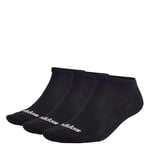 adidas Unisex Kids Thin Linear Low-Cut Socks 3 Pairs, Black/White, 5-6 Years