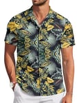 TARAINYA Funky Chemise Hawaienne Homme à Manches Courtes ete Aloha Palmier Flamingos Floral Feuille de Palmier