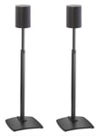 SANUS 2x Black Height-Adjustable Speaker Stands WSSE1A2 For Sonos Era 100