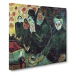 By The Deathbed By Edvard Munch Classic Painting Canvas Wall Art Print Ready to Hang, Framed Picture for Living Room Bedroom Home Office Décor, 20x20 Inch (50x50 cm)