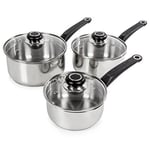 Morphy Richards Equip 3 Piece Pan Set - Stainless Steel