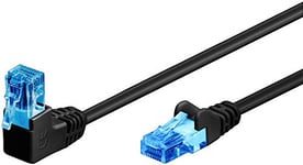 goobay Cat 6A Câble Patch connecteur 90° Câble réseau Ethernet, Playstation, Xbox, câble LAN, DSL, U/UTP, connecteur RJ45, Noir, 10 m 51533