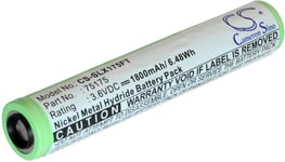 Kompatibelt med Streamlight PolyStinger LED HAZ-LO, 3,6V, 1800mAh