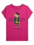 Polo Ralph Lauren Girls Bear Print Short Sleeve T-Shirt - Pink, Pink, Size Age: 3 Years