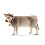 schleich 13874 Vache Braunvieh, dès 3 ans, FARM WORLD - figurine, 4 x 13 x 8 cm