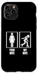 Coque pour iPhone 11 Pro Roller Derby Votre femme, ma femme, mon mari, Roller Derby drôle