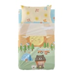 Jeu de draps HappyFriday Happynois Camping Multicouleur Lit de bébé 2 Pièces