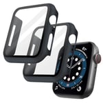 OFFCUP 2pcs PC Coque Compatible avec Apple Watch Serie 3 2, 42mm Protection Écran Case Ultra Mince Verre Trempé Bleu Nuit pour iWatch Series 3 2