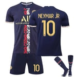 Barnfotbollströja Neymar jr nr 10 Mbappe nr 7 Jersey Fotboll Fotboll Sportkläder #10 10-11Y