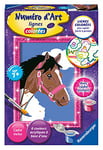 Ravensburger Numéro d’Art mini format Cheval dans les nuages Loisir créatif Kit de peinture par numéros Avec cadre brillant Activité détente et créative Dès 7 ans 28790 Version française