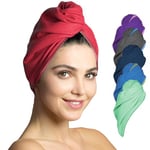 Turban cheveux microfibre, serviette spéciale turban pour le séchage doux et rapide, serviette de cheveux pour mixte adulte, 1 pièce, corail