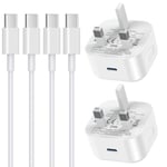 iPhone 16 Charger,2 Pack iPhone 15 Fast Charger Cable and Plug 25W Quick Charge for Apple iPhone 16/16 Plus/16 Pro/16 Pro Max/15/15 Plus/15 Pro/15 Pro Max,New Rapid USB C to C Charging Lead and Plug