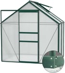 Serre De Jardin En Polycarbonate 4 Mm Et Aluminium Vert Émeraude Avec Embase Venus Longueur De 195 Cm