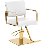 Physa - Fauteuil de coiffure avec repose-pieds 50 - 66 cm 200 kg blanc/or - Chaise coiffure