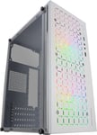 MC-CORE, BOÎTIER PC MICRO-ATX ULTRA-COMPACT, METAL-MESH AVANT DESIGN, 2X 120MM VENTILATEURS FRGB, BOÎTIER GAMING AVEC FENÊTRE LATÉRALE INTÉGRALE, BOÎTIER PC MINI-ITX, USB 3.0, BLAN[KEY230999]