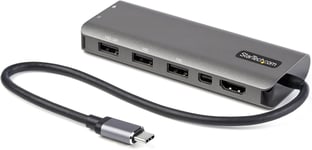 Adaptateur Multiports Usb-C-Usb-C Vers Hdmi Ou Mini Displayport 4K 60Hz-Alimentation 100W Pt-Hub Usb 4 Ports 10Gbps-Mini Dock Usb Type-C-Câble Intégré 30Cm(Dkt31Cmdphpd)