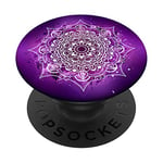 Purple Mandala Pop Mount Socket Cute Divine Stars Mandala PopSockets Grip and Stand for Phones and Tablets