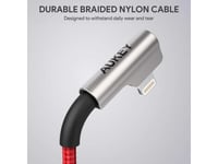 Cb-Al01 Red Oem Nylon Usb - Lightning Cable | 2M | 90 Degree Prongs | Mfi Certification