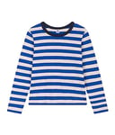 Petit Bateau Tee-Shirt Manches Longues Femme, Bleu Newbleu / Blanc Mastoc, XXS