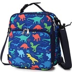 Sac Isotherme Repas Garcon,Mignon Lunch Box Enfant Boite A Gouter Sac À Déjeuner Sac À Lunch Bags Box avec Bandoulière Amovible pour Pique Nique École Dinosaure