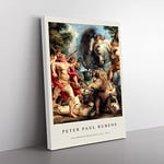 Attack By Peter Paul Rubens Exhibition Museum Painting Canvas Wall Art Print Ready to Hang, Framed Picture for Living Room Bedroom Home Office Décor, 76x50 cm (30x20 Inch)