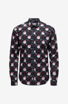 ONLY & SONS - Julskjorta onsAlf Xmas Aop Slim Poplin LS Shirt - Blå