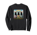 Funny Easter Cats with Easter Eggs and Spring Vibes Sweatshirt